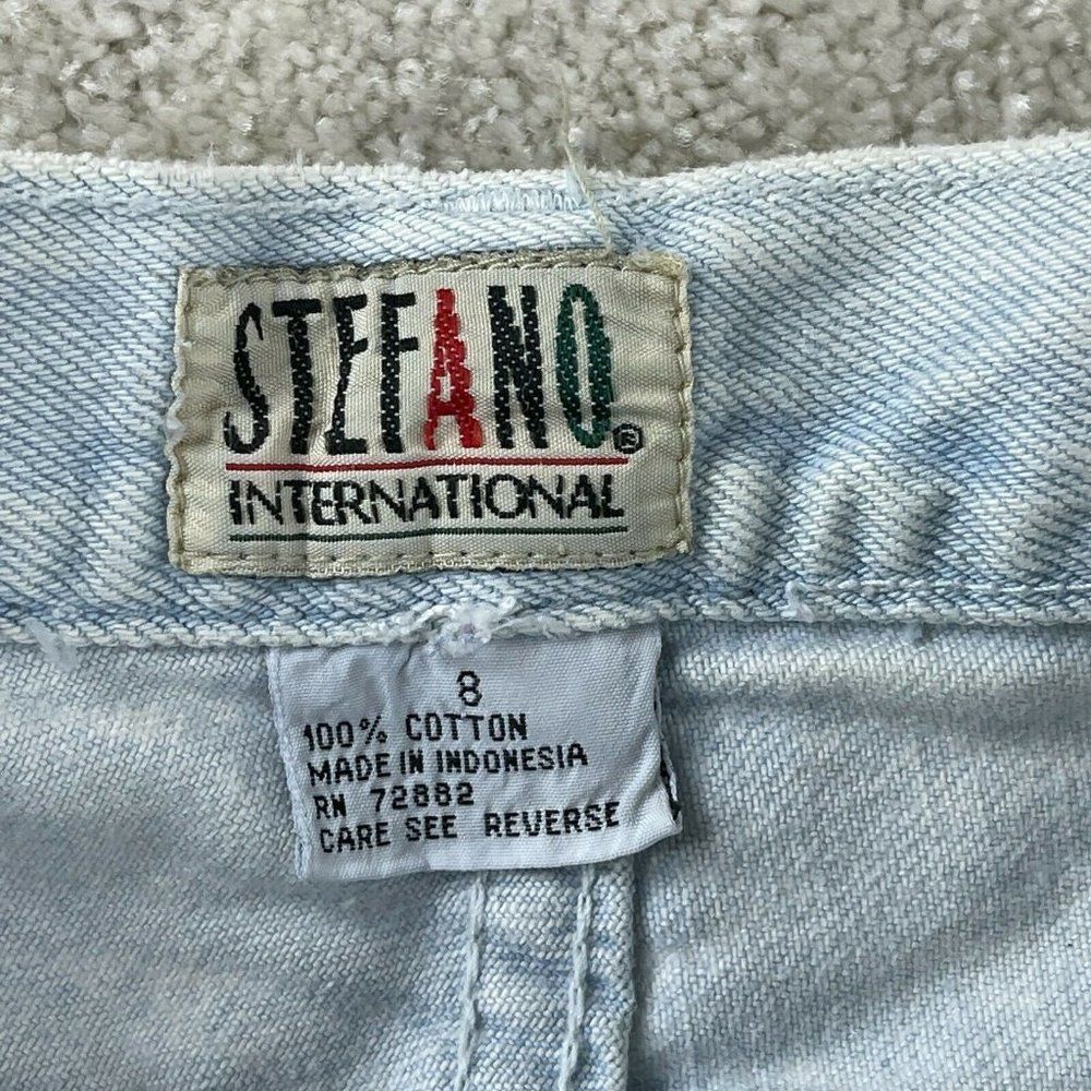 Vtg 80s Stefano Jeans Womens 8 Acid WashTapered Leg High Rise Zipper Cuff* - Picture 2 of 10